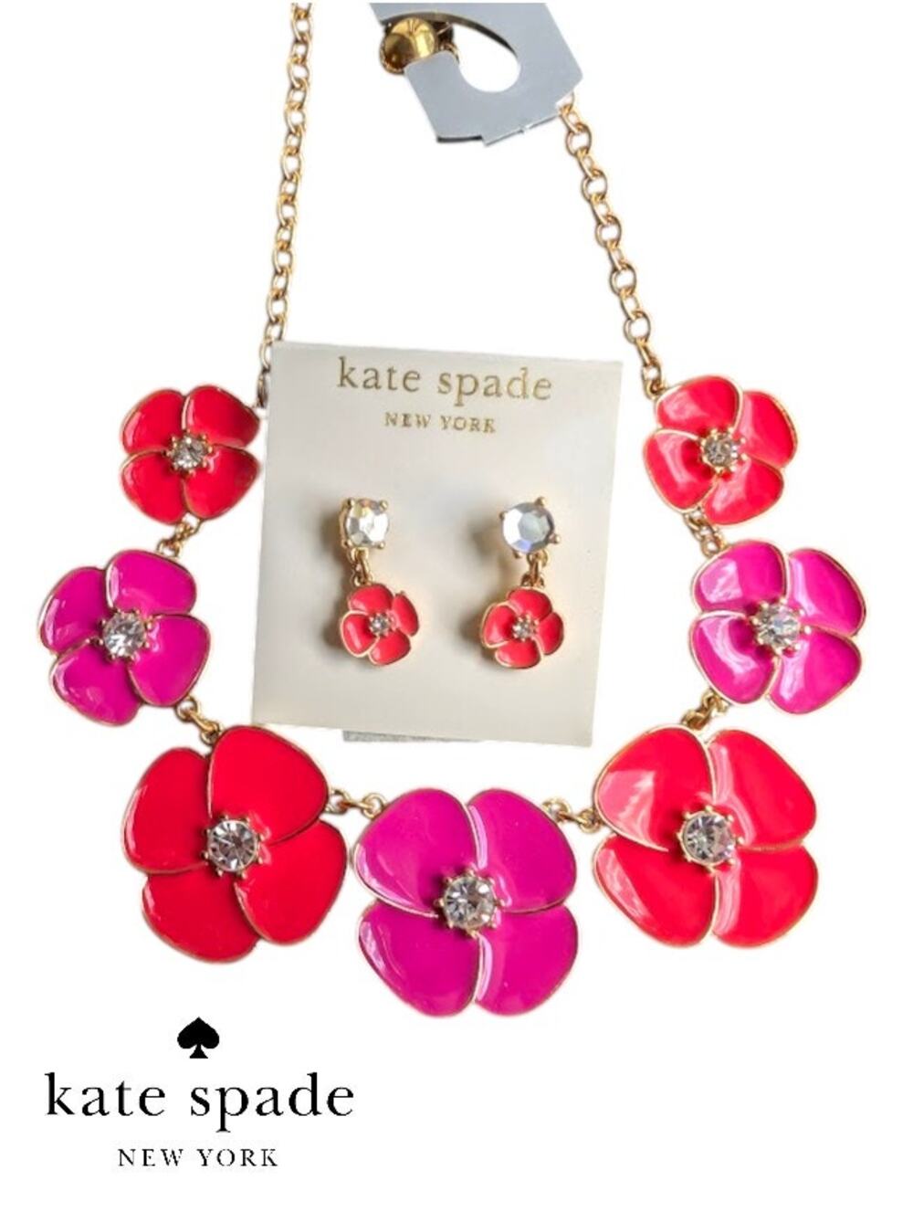 NWT Kate Spade Floral Necklace + Earring Set NWT